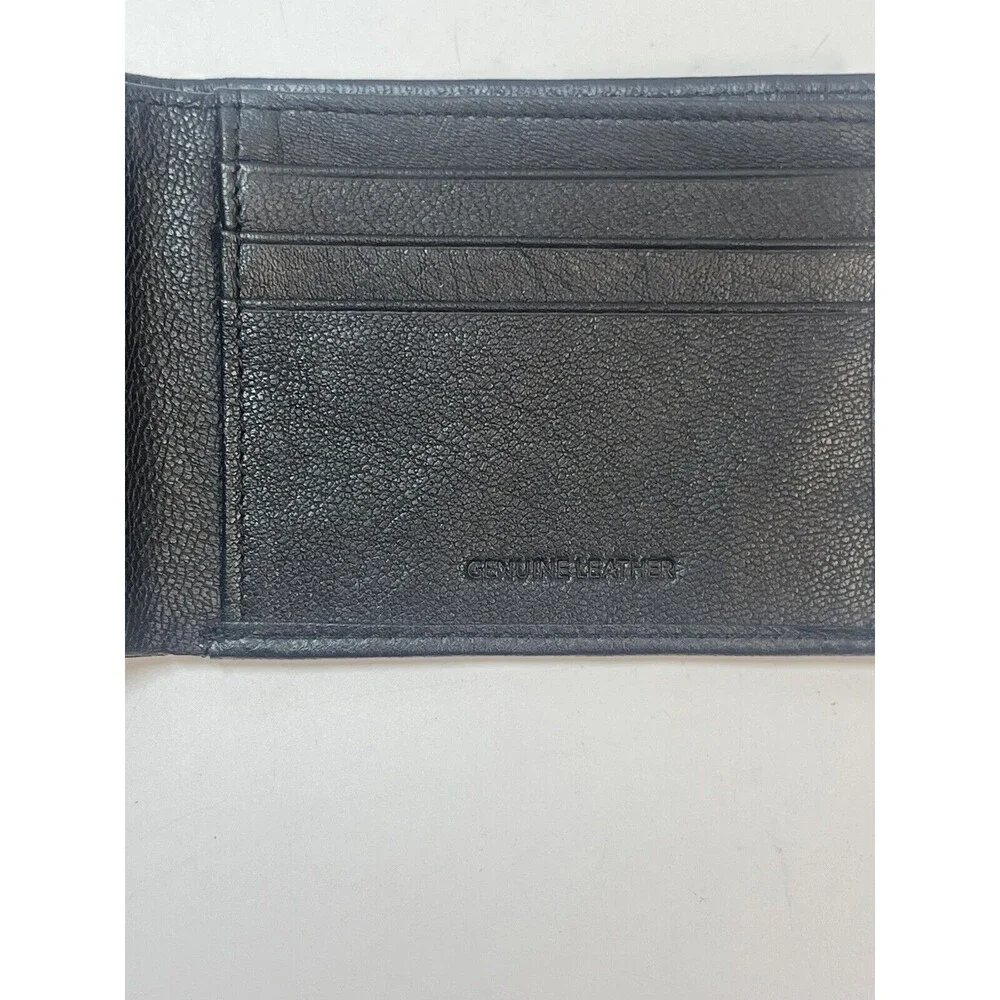 True Religion Black Leather Trifold Wallet New
